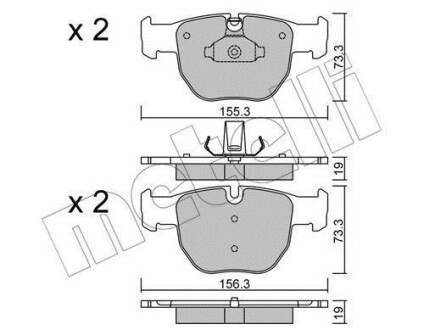 Комплект тормозных колодок (дисковых) Metelli 2205980