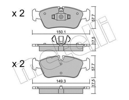 Комплект гальмівних колодок (дискових) Metelli 2206400