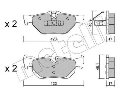 Комплект гальмівних колодок (дискових) Metelli 2206420 (фото 1)