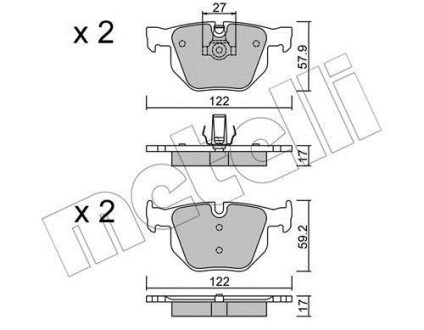 Комплект гальмівних колодок (дискових) Metelli 2206440