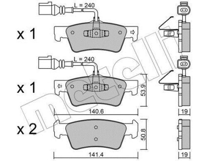 Комплект тормозных колодок (дисковых) Metelli 2206610 (фото 1)