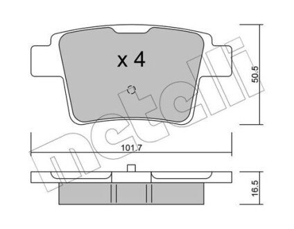 Комплект гальмівних колодок (дискових) Metelli 2206770