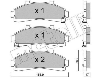 Комплект тормозных колодок (дисковых) Metelli 2206830 (фото 1)