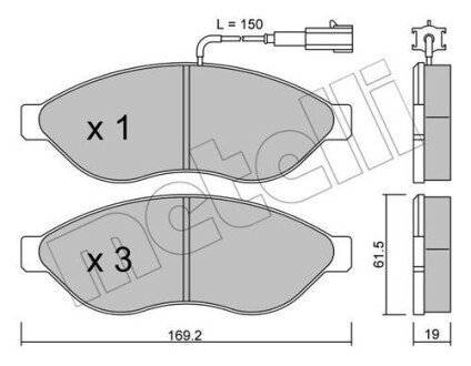 Комплект гальмівних колодок (дискових) Metelli 2207080