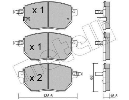 Комплект тормозных колодок (дисковых) Metelli 2207410 (фото 1)