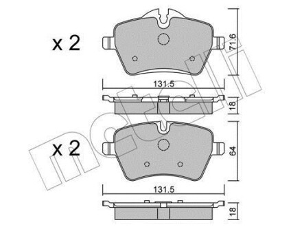 Комплект тормозных колодок (дисковых) Metelli 2207680