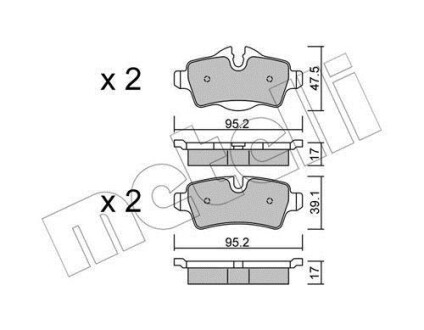 Комплект гальмівних колодок (дискових) Metelli 2207690