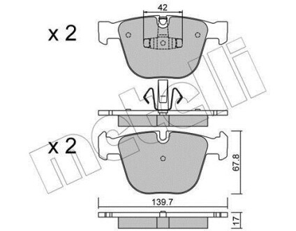 Комплект тормозных колодок (дисковых) Metelli 2207736