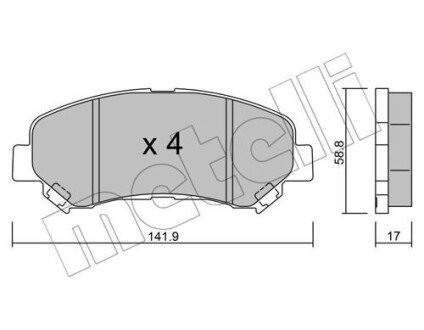 Комплект тормозных колодок из 4 шт. дисков Metelli 2207920