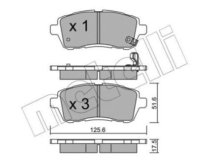 Комплект тормозных колодок (дисковых) Metelli 2207930