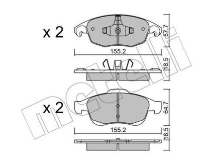 Комплект гальмівних колодок (дискових) Metelli 2208000