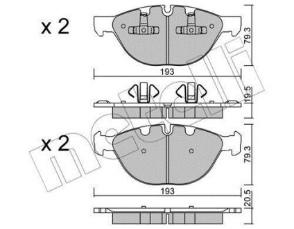 Комплект тормозных колодок (дисковых) Metelli 2208230