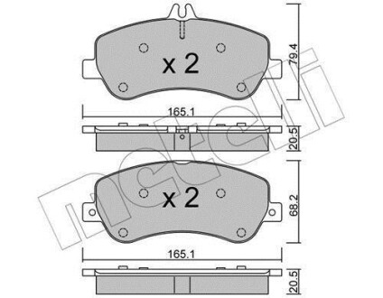 Комплект тормозных колодок (дисковых) Metelli 2208250