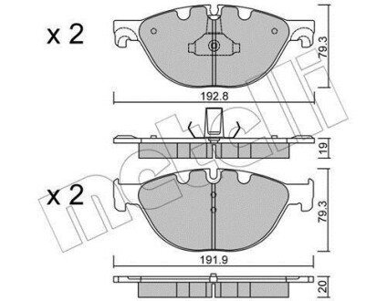 Комплект тормозных колодок (дисковых) Metelli 2208300