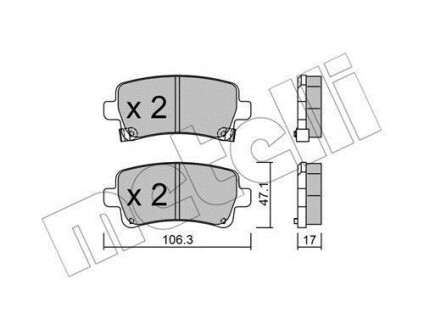 Комплект тормозных колодок (дисковых) Metelli 2208440 (фото 1)