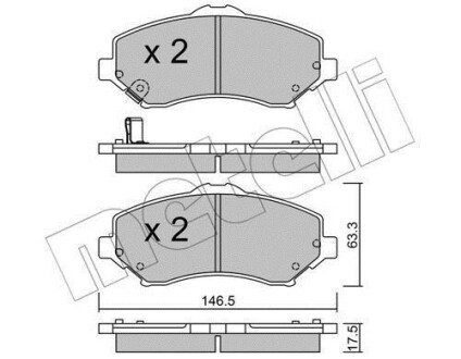 Комплект гальмівних колодок (дискових) Metelli 2208620