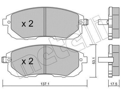 Комплект тормозных колодок (дисковых) Metelli 2208761