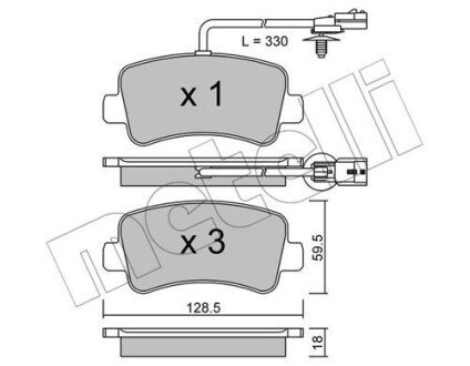 Комплект тормозных колодок (дисковых) Metelli 2208990