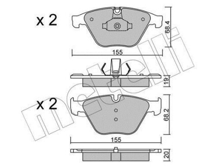 Комплект гальмівних колодок (дискових) Metelli 22-0918-0 (фото 1)