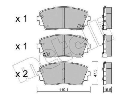 Комплект тормозных колодок (дисковых) Metelli 2209410