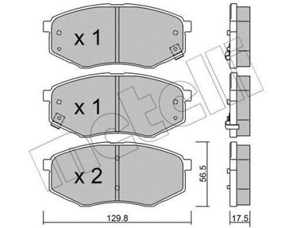 Комплект тормозных колодок (дисковых) Metelli 2209420