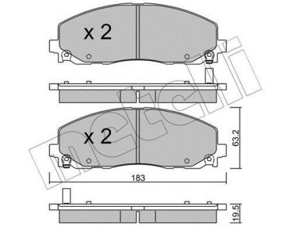 Комплект тормозных колодок (дисковых) Metelli 2209460