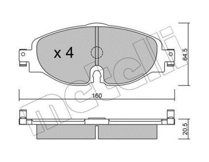 Комплект гальмівних колодок (дискових) Metelli 2209500