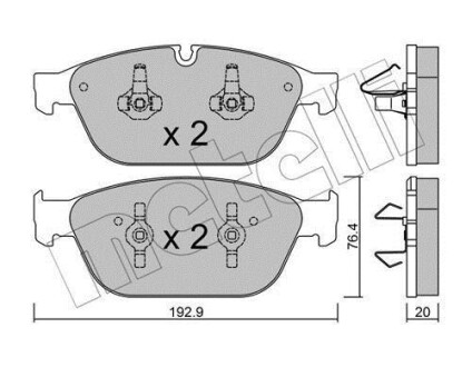 Колодки гальмівні (передні) Audi A8/Q5 10- (Teves) Q+ Metelli 2209540