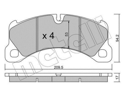 Комплект гальмівних колодок (дискових) Metelli 2209560