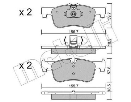 Комплект тормозных колодок (дисковых) Metelli 2209590