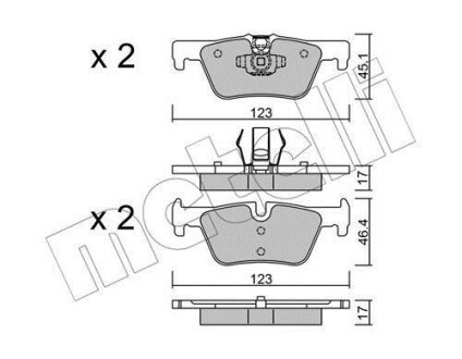 Комплект гальмівних колодок (дискових) Metelli 2209620