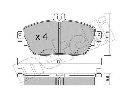 Комплект гальмівних колодок (дискових) Metelli 2209650 (фото 1)