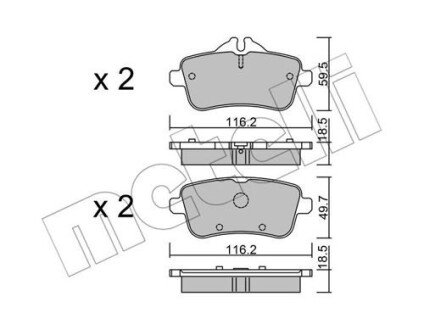 Комплект гальмівних колодок з 4 шт. дисків Metelli 2209680