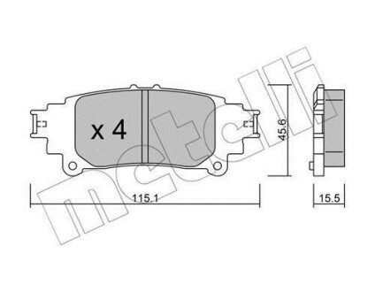 Комплект гальмівних колодок (дискових) Metelli 2209770