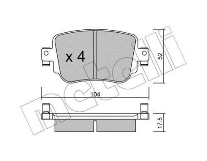 Комплект тормозных колодок (дисковых) Metelli 2209800 (фото 1)