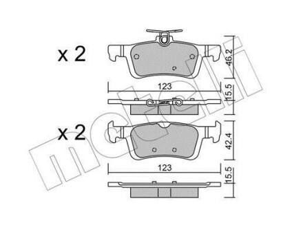 Комплект гальмівних колодок (дискових) Metelli 2209860