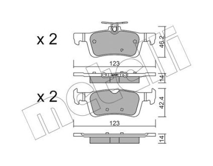 Комплект гальмівних колодок (дискових) Metelli 2209861