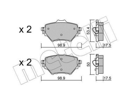 Комплект гальмівних колодок (дискових) Metelli 2209870