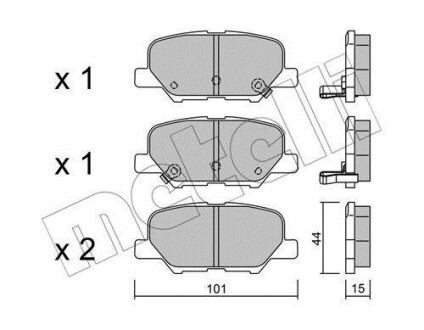 Комплект тормозных колодок из 4 шт. дисков Metelli 2209950