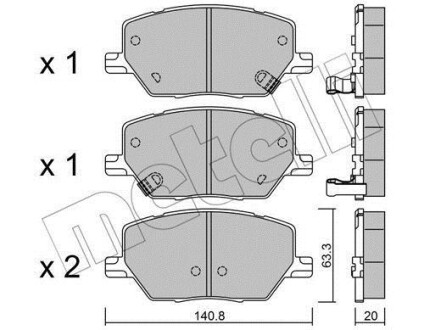 Комплект гальмівних колодок (дискових) Metelli 2210010