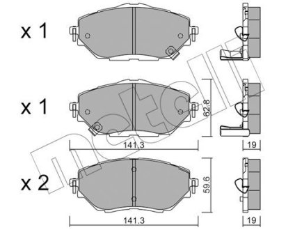 Комплект тормозных колодок (дисковых) Metelli 2210880 (фото 1)