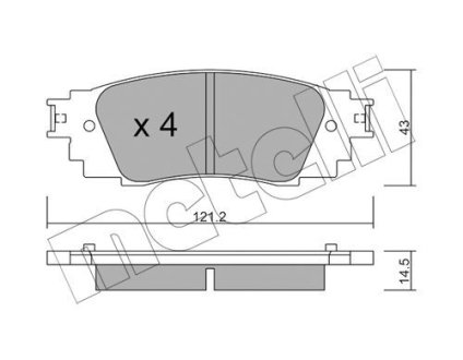 Комплект тормозных колодок (дисковых) Metelli 2210890 (фото 1)