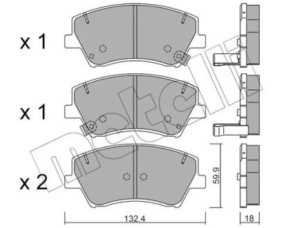 Комплект гальмівних колодок (дискових) Metelli 2210920