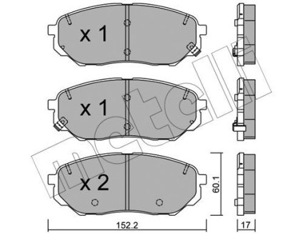 Комплект гальмівних колодок (дискових) Metelli 2210960