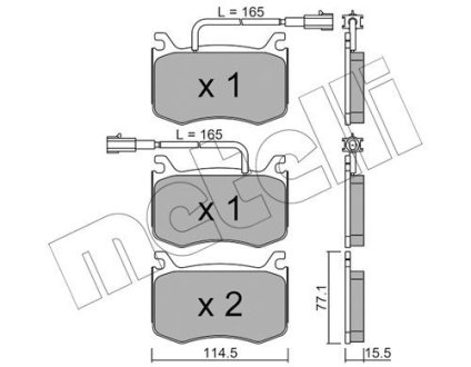 Колодки гальмівніALFA GIULIA 15- Metelli 2210990