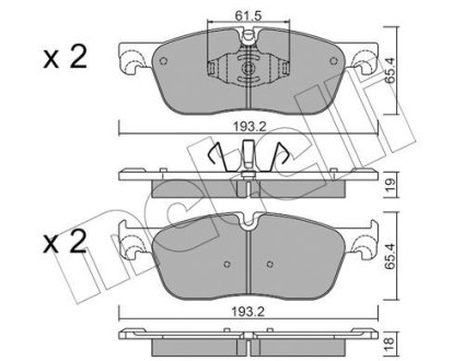 Комплект гальмівних колодок (дискових) Metelli 2211230