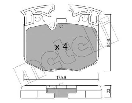 Комплект тормозных колодок (дисковых) Metelli 2211460 (фото 1)