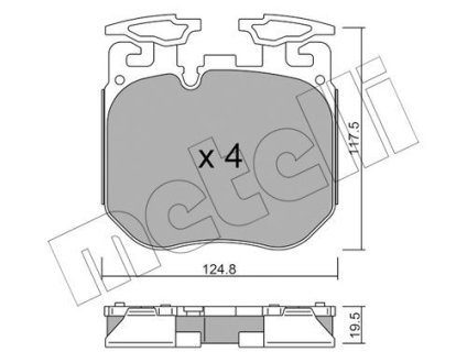 Колодки гальмівніBMW 5 G30 17- M-POWER Metelli 2211470 (фото 1)