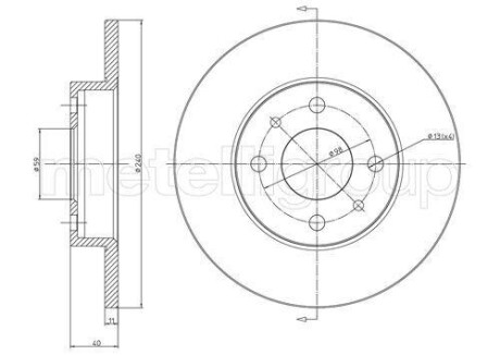 Диск тормозной Metelli 230232C