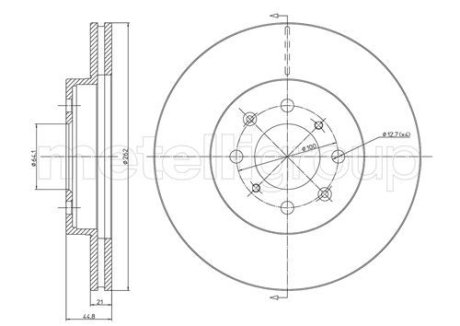 Диск тормозной Metelli 230344C